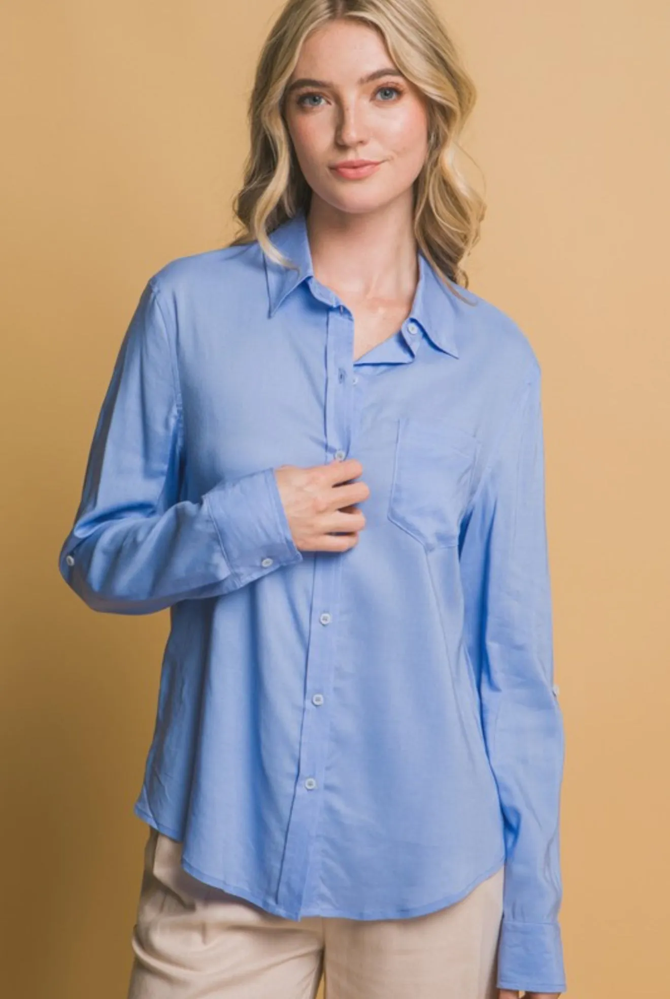 Always Linen Blue Top