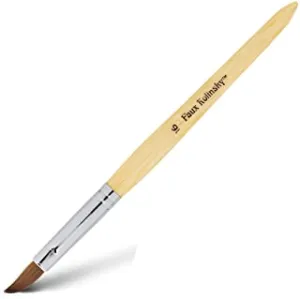 Americanails Faux Kolinsky Cruelty-Free Acrylic Nail Brush For Liquid & Powder, Synthetic Nanofiber Bristles, Professional Salon Quality, Extra Smooth Application, Natural Bamboo Handle - Round, #16