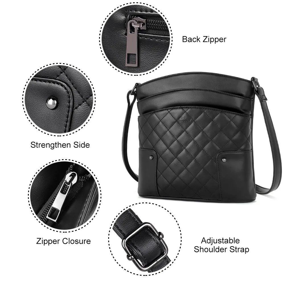 Amos Triple Pockets Vintage Crossbody Bag | Creative Pattern