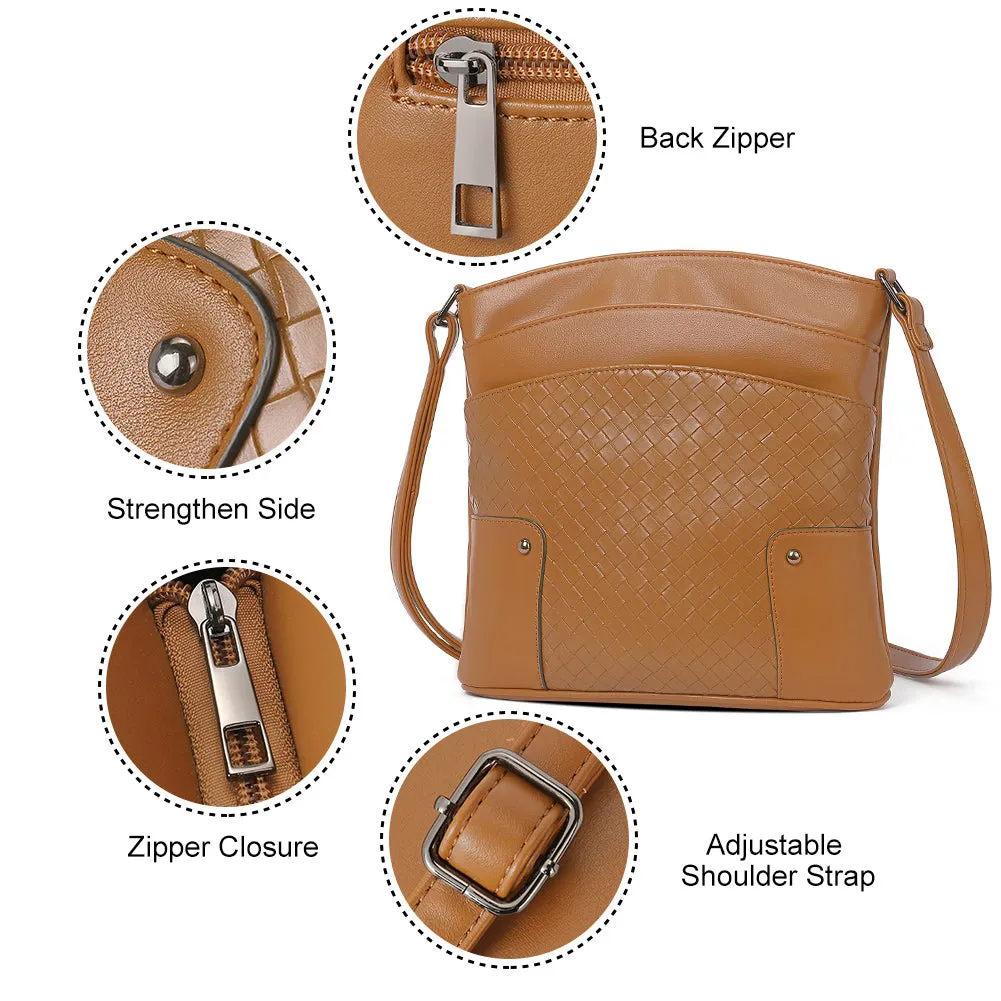 Amos Triple Pockets Vintage Crossbody Bag | Creative Pattern