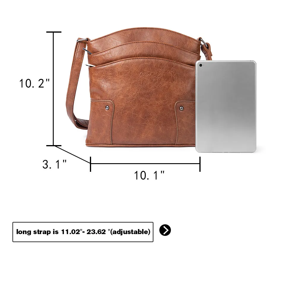 Amos Triple Pockets Vintage Crossbody Bag | Creative Pattern