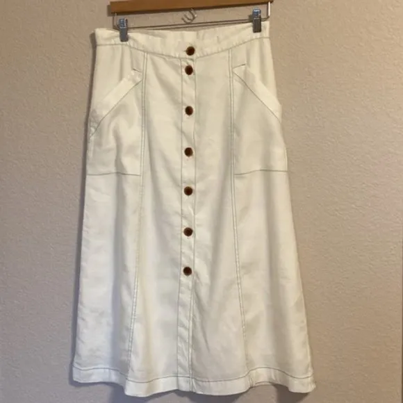 Anthropologie Akemi Kin Midi Buttoned Skirt