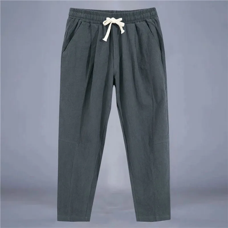 Arden Cotton-Linen Drawstring Pants