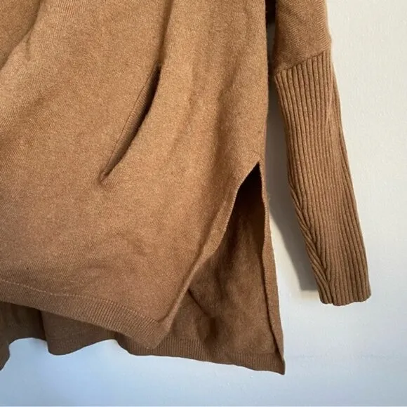 Aritzia Babaton Baylor Wool Linen Blend Pocket Sweater - Tan Brown - XS XXS