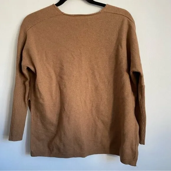 Aritzia Babaton Baylor Wool Linen Blend Pocket Sweater - Tan Brown - XS XXS