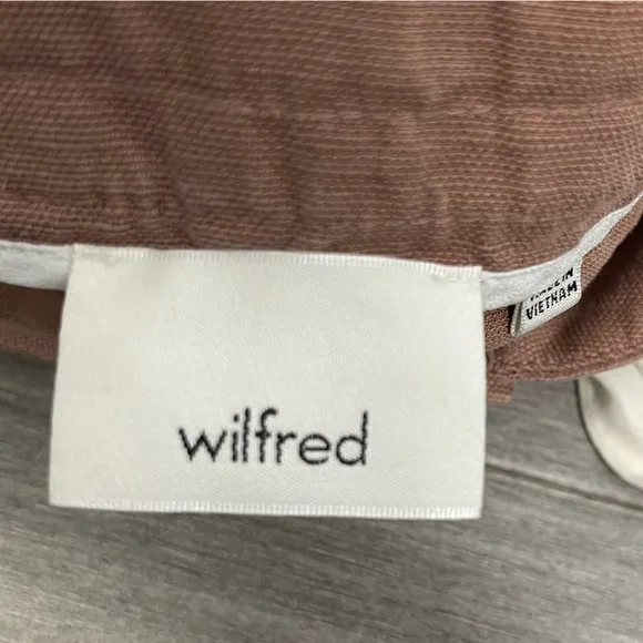 ARITZIA Wilfred Allegra Short Drawstring Linen Pleated Front Cuffed NUTMEG 4