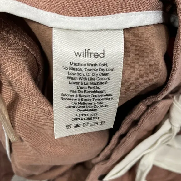 ARITZIA Wilfred Allegra Short Drawstring Linen Pleated Front Cuffed NUTMEG 4