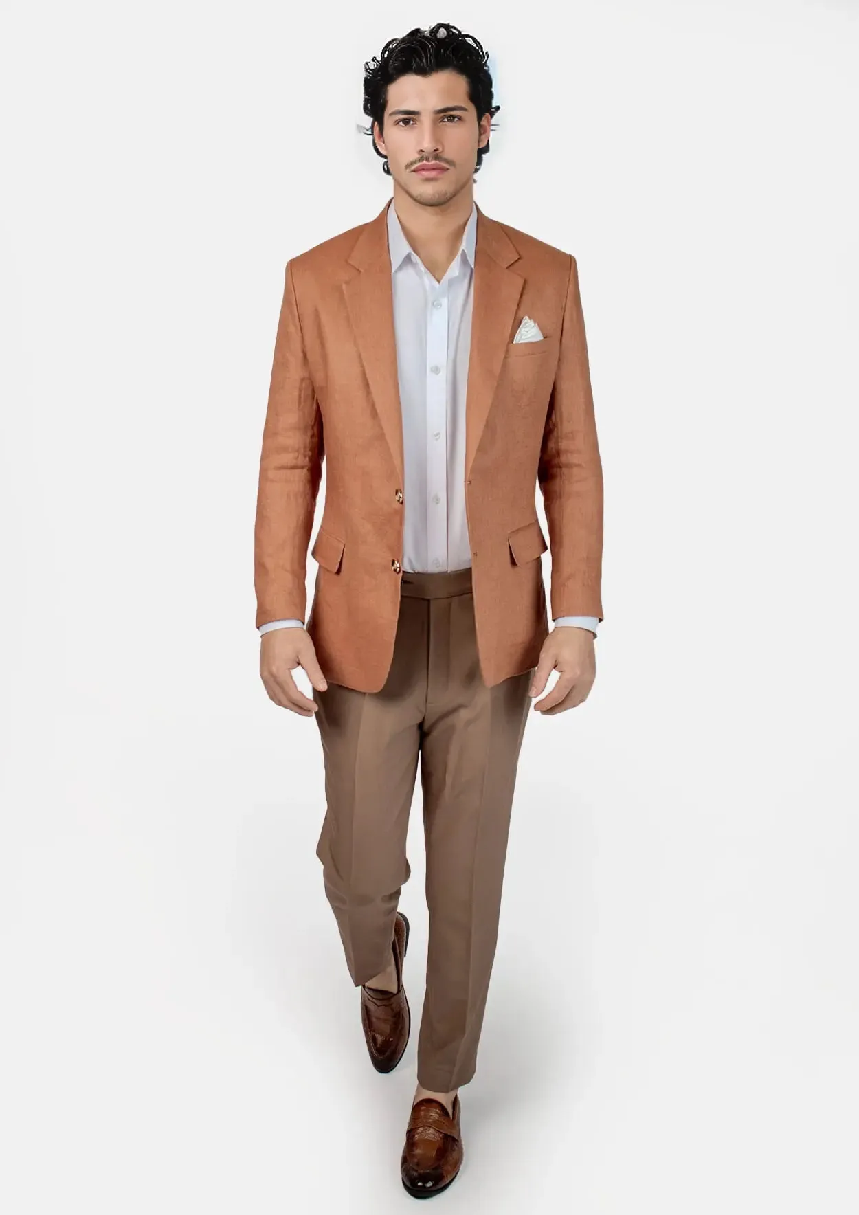 Astor Amber Brown Linen Jacket
