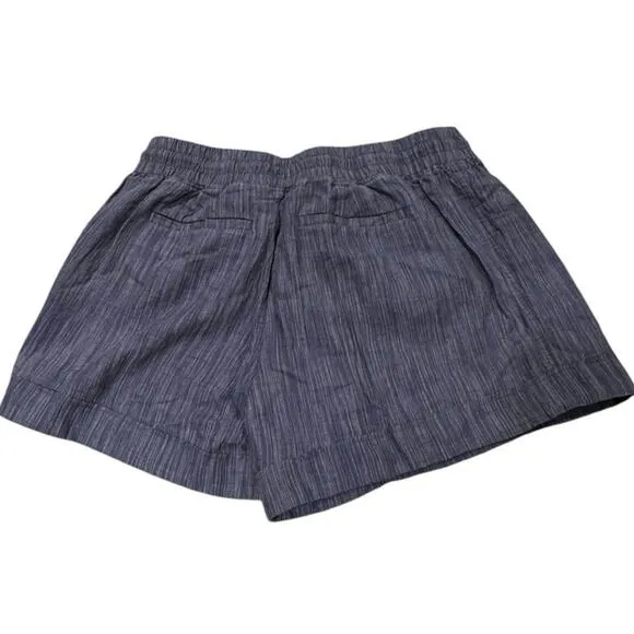 Athleta Cabo Linen Textured 4” Shorts Size 18 NWT Color Blue