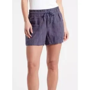 Athleta Cabo Linen Textured 4” Shorts Size 18 NWT Color Blue
