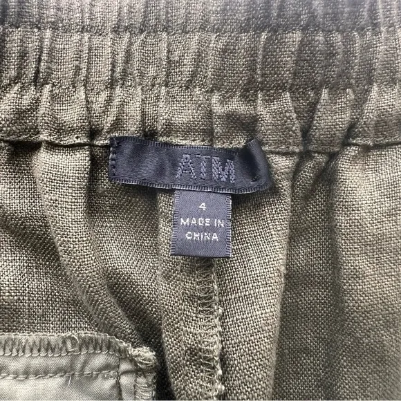 ATM Anthony Thomas Melillo Linen Pleated Shorts in Seaweed