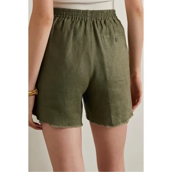 ATM Anthony Thomas Melillo Linen Pleated Shorts in Seaweed