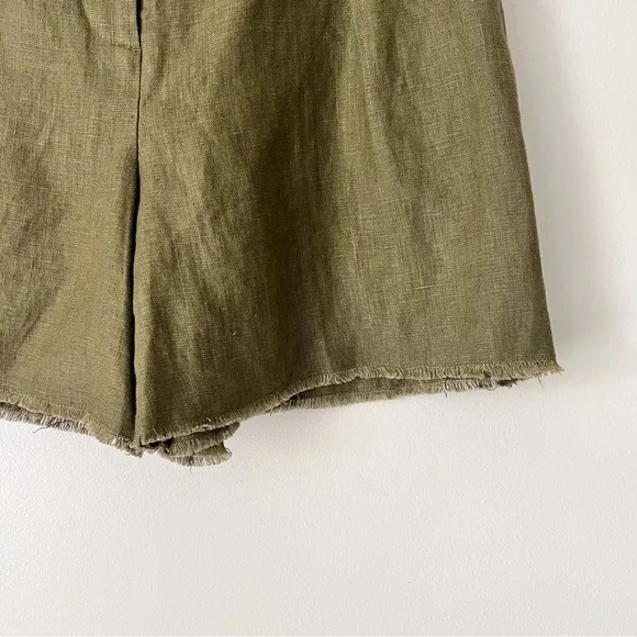 ATM Anthony Thomas Melillo Linen Pleated Shorts in Seaweed