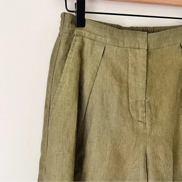 ATM Anthony Thomas Melillo Linen Pleated Shorts in Seaweed