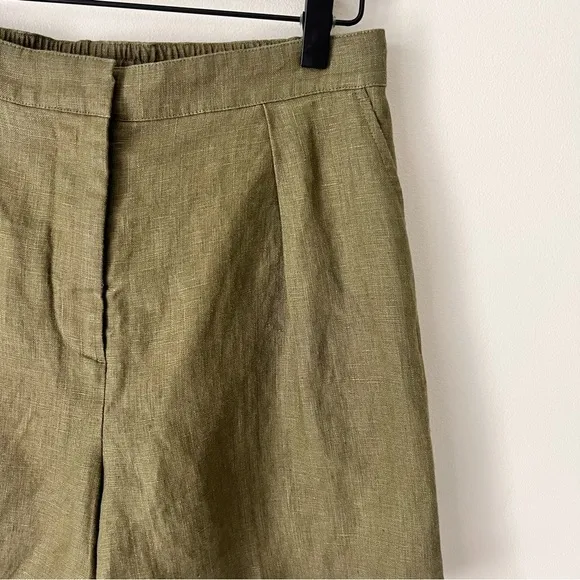 ATM Anthony Thomas Melillo Linen Pleated Shorts in Seaweed