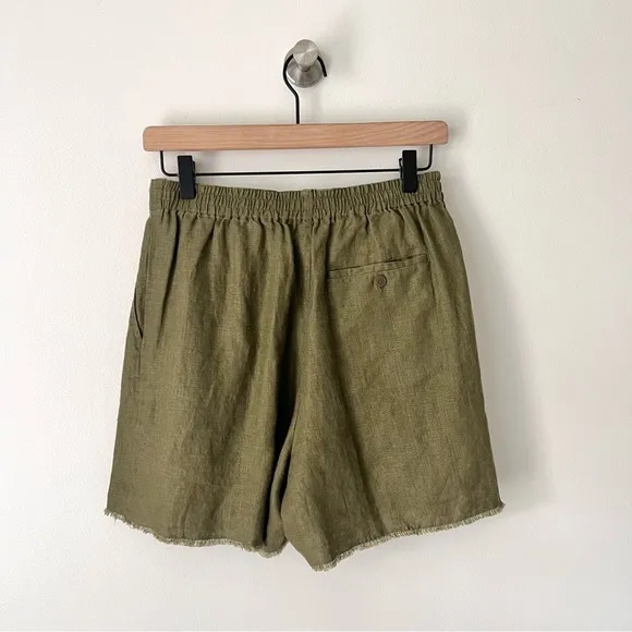 ATM Anthony Thomas Melillo Linen Pleated Shorts in Seaweed