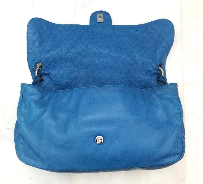 Authentic Chanel Jumbo Royal Blue Modern Chain Flapover