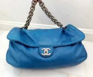Authentic Chanel Jumbo Royal Blue Modern Chain Flapover