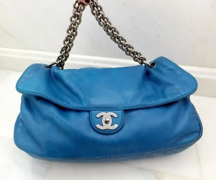 Authentic Chanel Jumbo Royal Blue Modern Chain Flapover