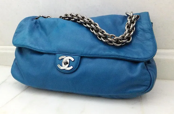 Authentic Chanel Jumbo Royal Blue Modern Chain Flapover