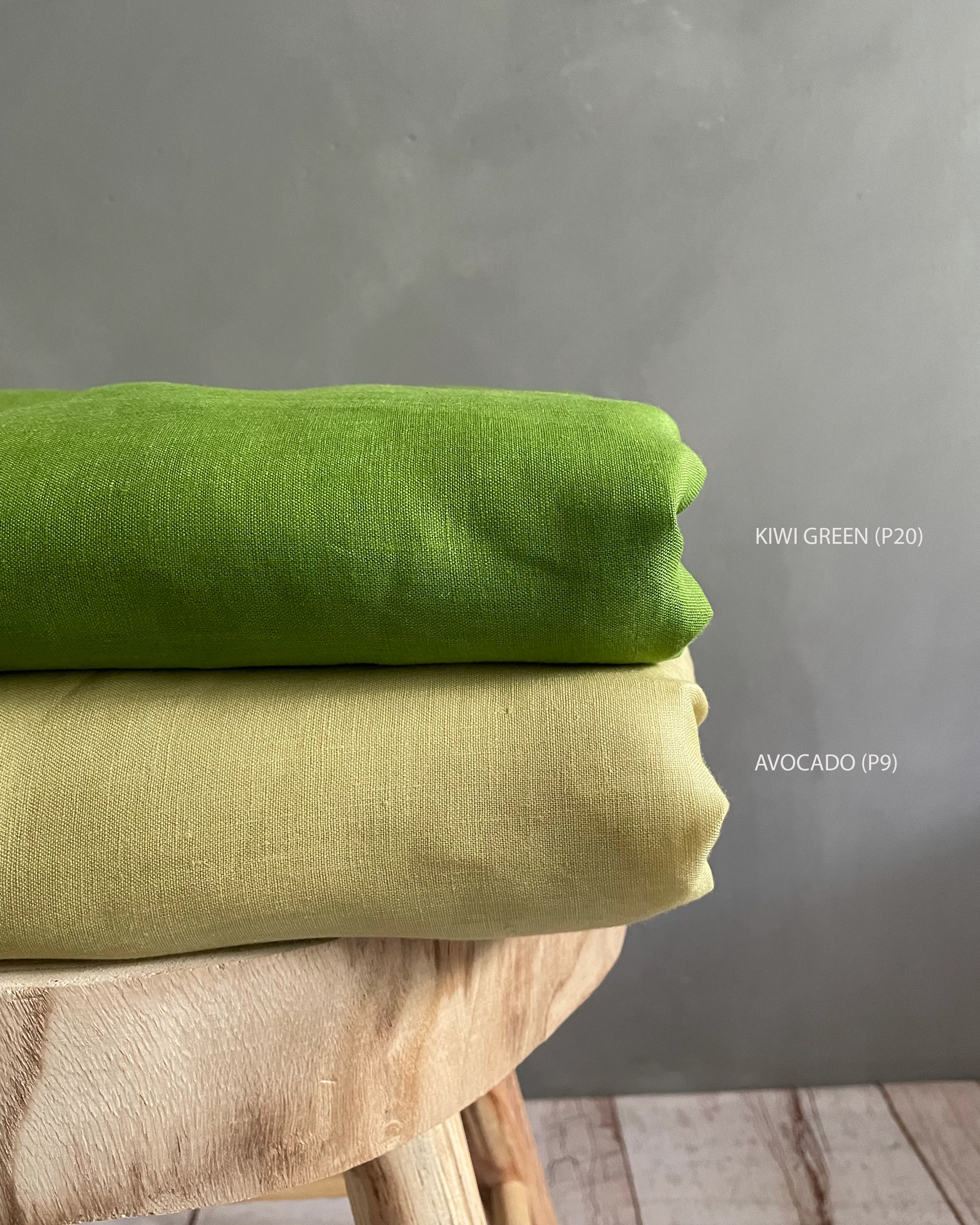 Avocado Green plain coloured linen 150gsm