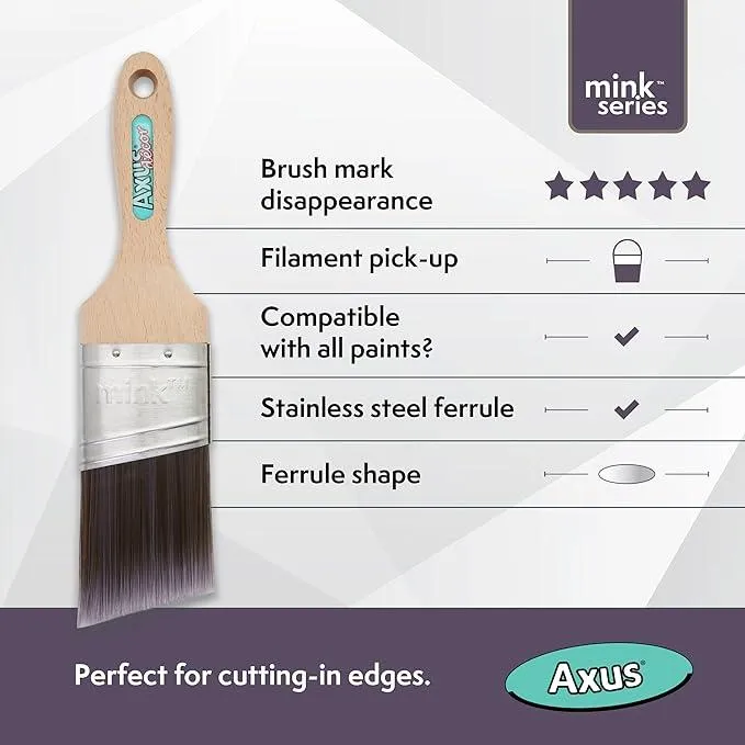 Axus Decor Silk Precision Cutter Paint Brush - 2" (51mm) | Mink Series