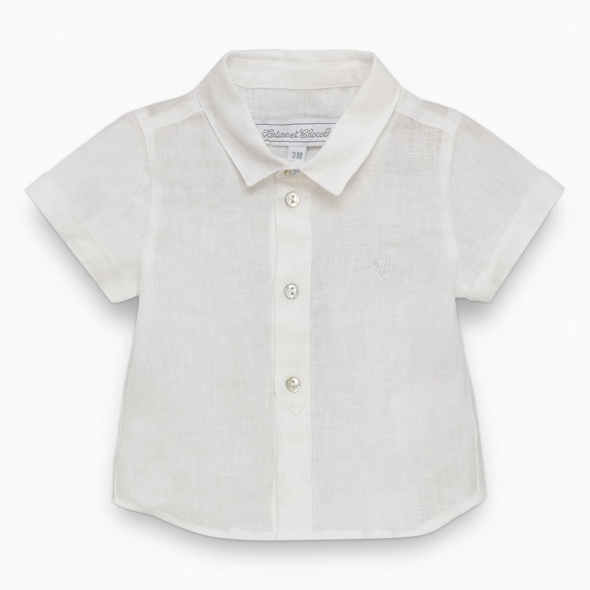 Baby Boys White Short-Sleeved Shirt