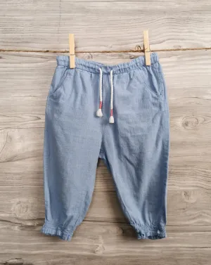 BABY GIRL SIZE 9/12 MONTHS - H&M, Soft & Lightweight Summer Pants EUC B42