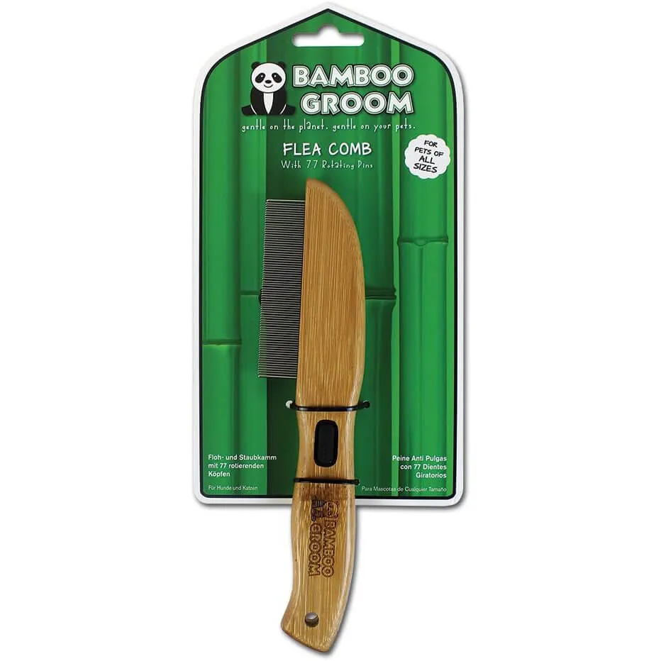 Bamboo Groom Flea Comb with 77 Pins