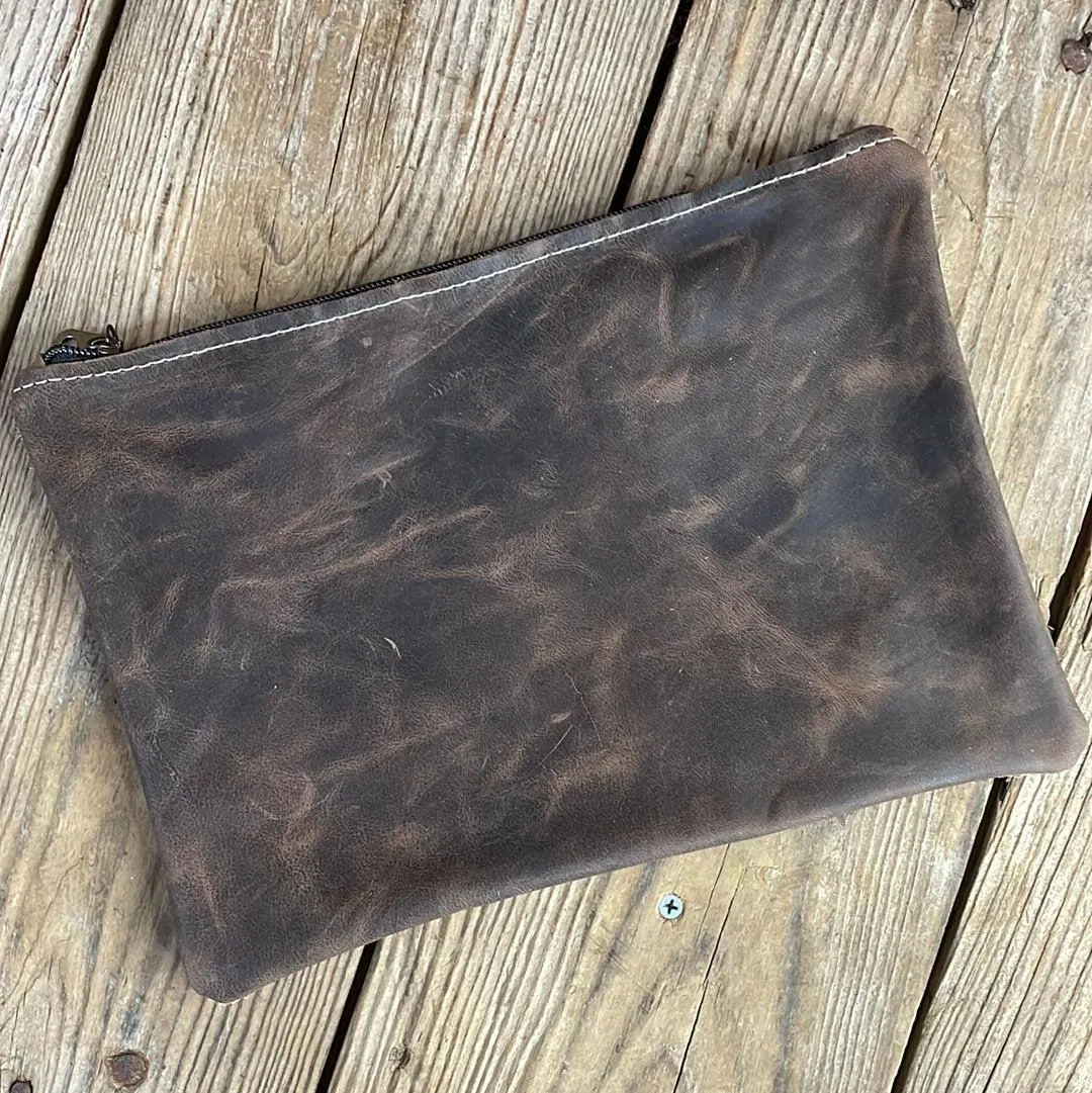 Banker's Bag - Grey Brindle w/ Copper Penny Aztec