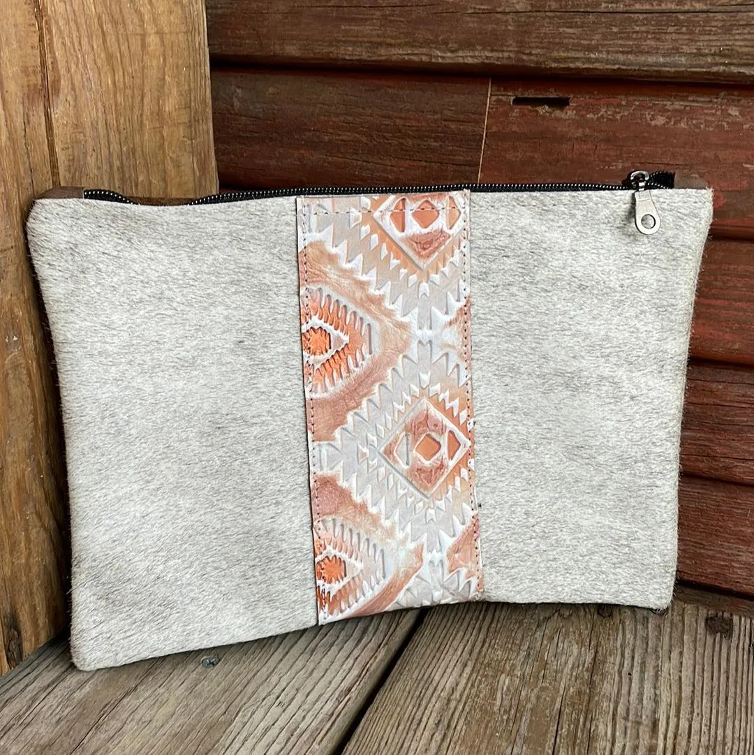 Banker's Bag - Grey Brindle w/ Copper Penny Aztec