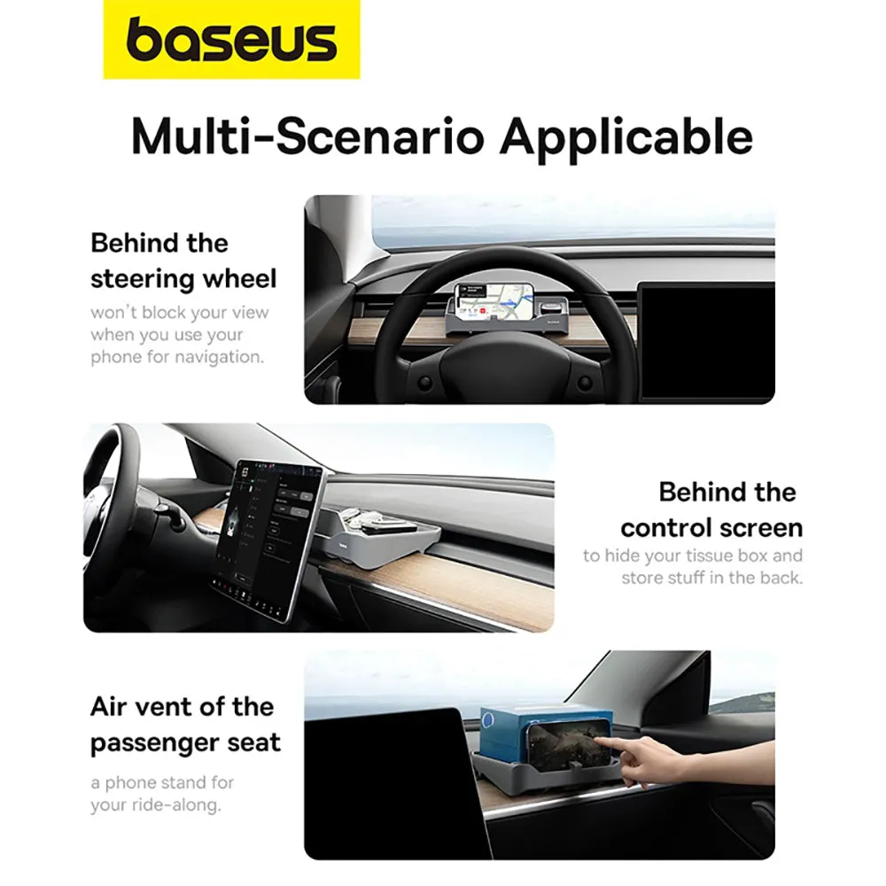 Baseus T-Space 2-in-1 Car Storage Box - Deep Space Gray
