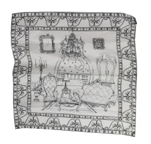 Beige Silk Interior Print Scarf