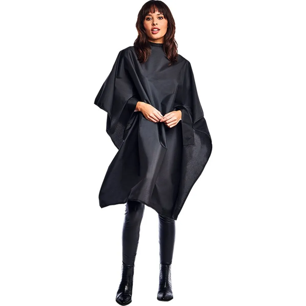 Betty Dain Hands Free All Purpose Cape / Waterproof Coating - Bleach-Proof - Chemical-Proof - Snap Closure - BLACK / 45"W X 58"L