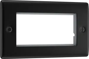 BG NFBEMR4 Nexus Metal Quad Euro Module Faceplate - Matt Black