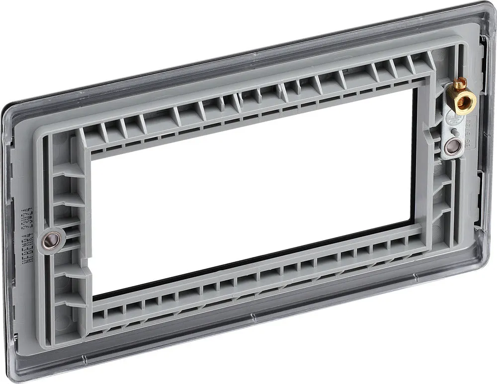 BG NFBEMR4 Nexus Metal Quad Euro Module Faceplate - Matt Black