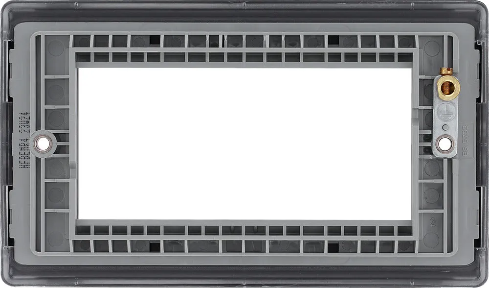 BG NFBEMR4 Nexus Metal Quad Euro Module Faceplate - Matt Black