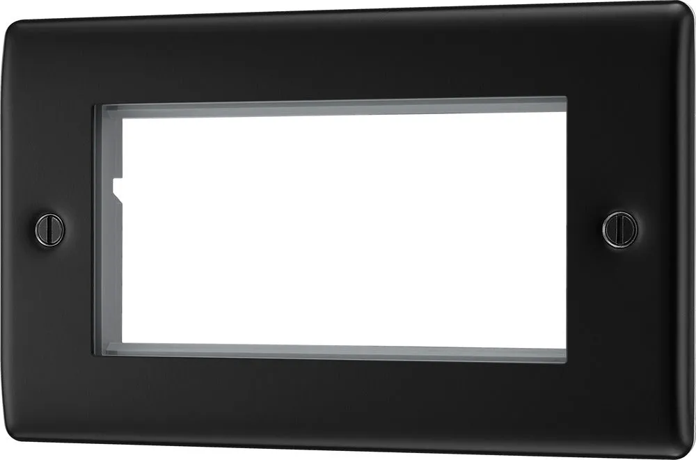 BG NFBEMR4 Nexus Metal Quad Euro Module Faceplate - Matt Black