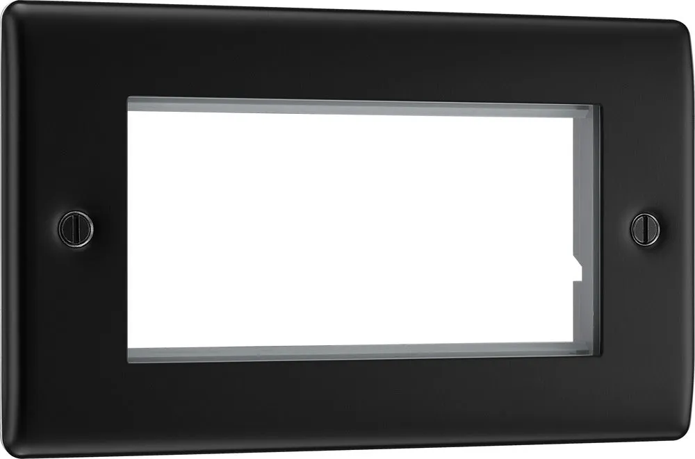 BG NFBEMR4 Nexus Metal Quad Euro Module Faceplate - Matt Black