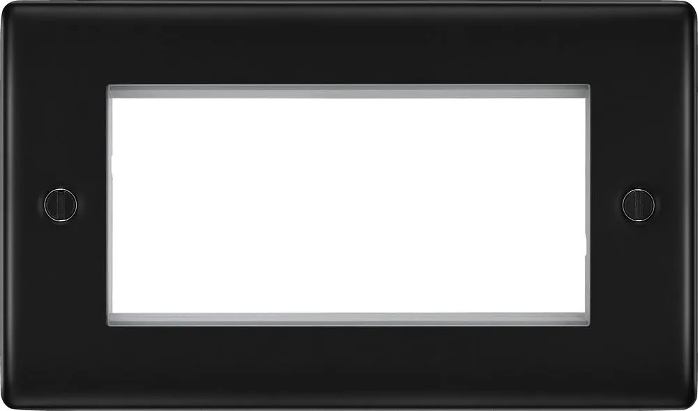 BG NFBEMR4 Nexus Metal Quad Euro Module Faceplate - Matt Black