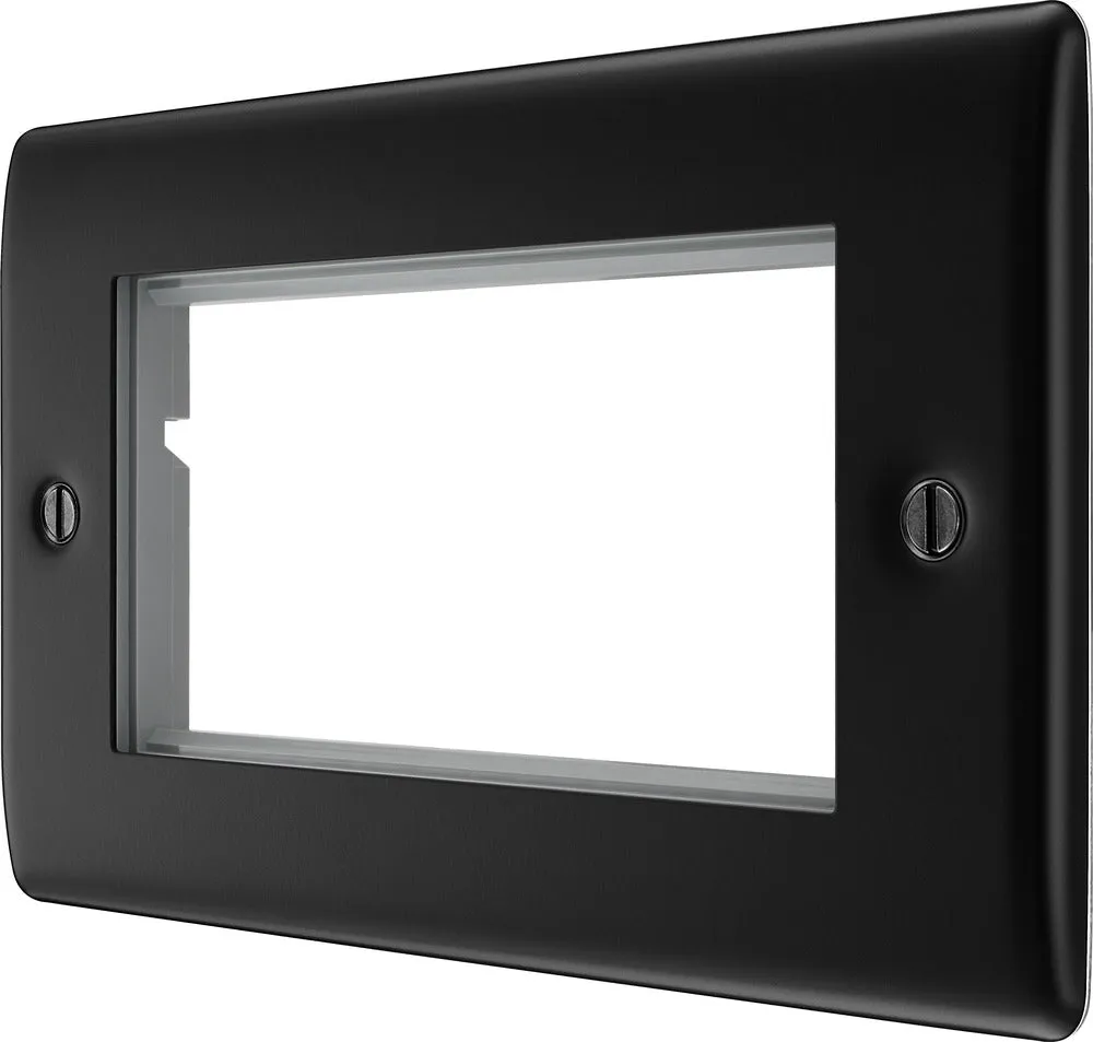 BG NFBEMR4 Nexus Metal Quad Euro Module Faceplate - Matt Black