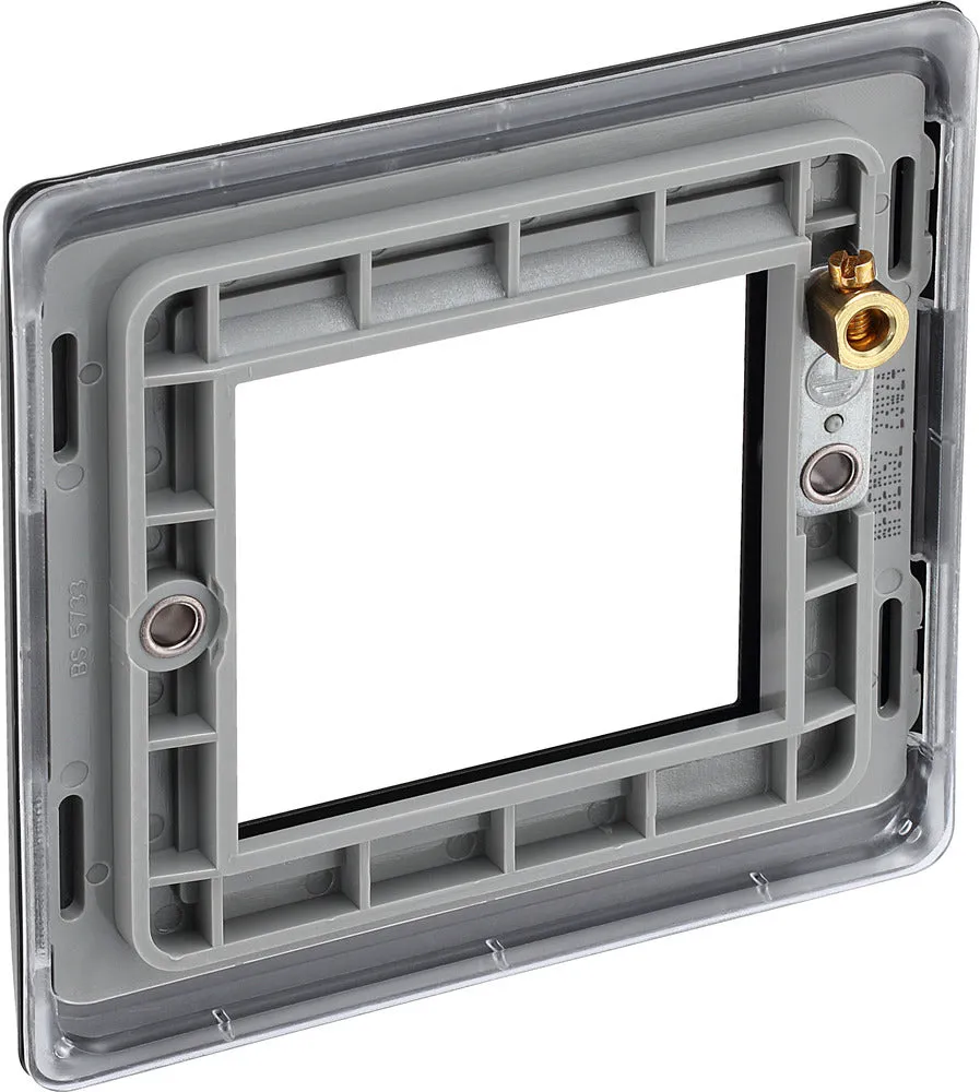 BG NFBEMS2 Nexus Metal Twin Euro Module Faceplate - Matt Black