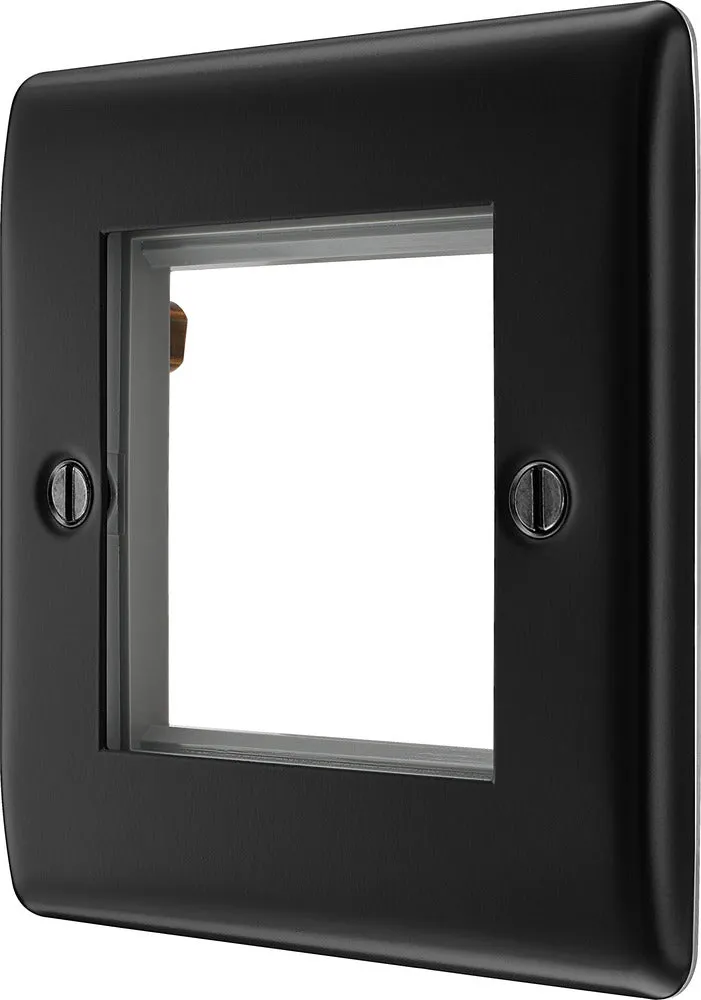 BG NFBEMS2 Nexus Metal Twin Euro Module Faceplate - Matt Black