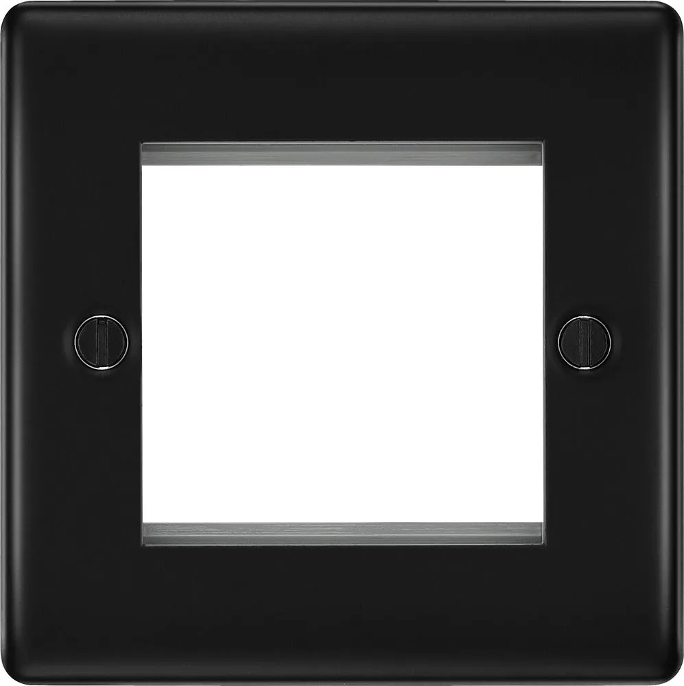 BG NFBEMS2 Nexus Metal Twin Euro Module Faceplate - Matt Black