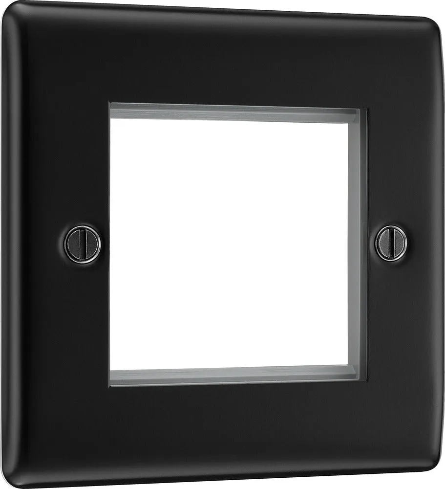 BG NFBEMS2 Nexus Metal Twin Euro Module Faceplate - Matt Black