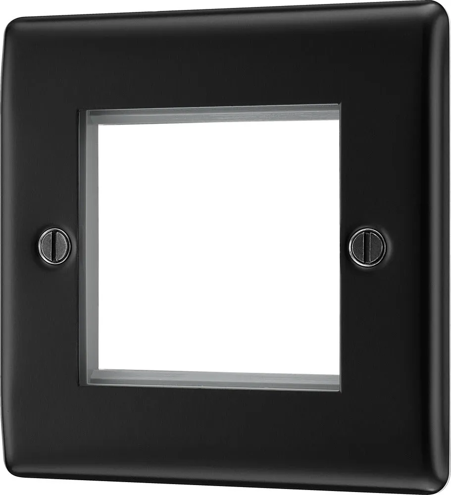 BG NFBEMS2 Nexus Metal Twin Euro Module Faceplate - Matt Black