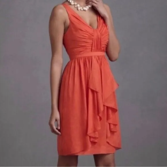 BHLDN Quillaree Vivacity Shift Dress Coral