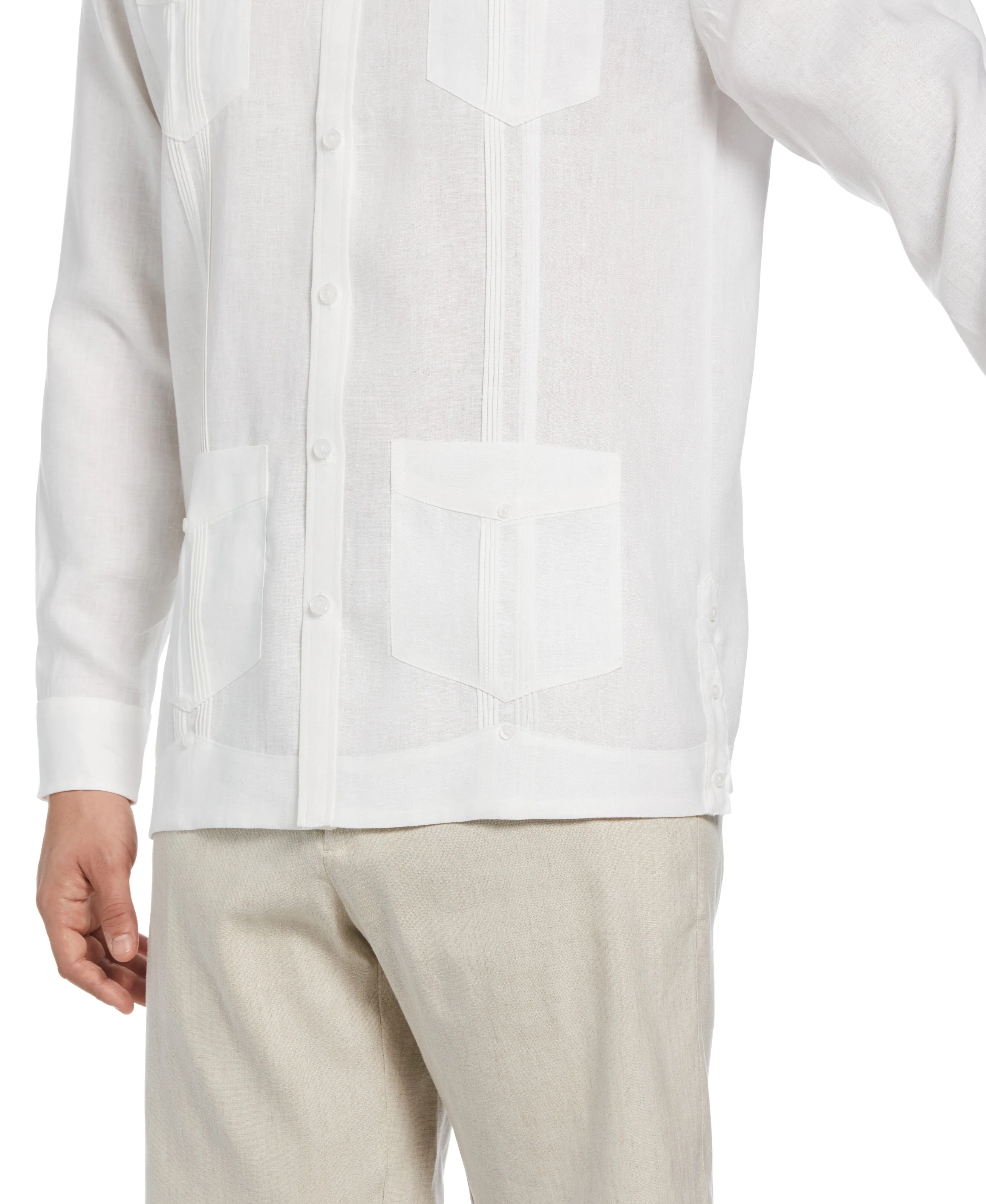Big & Tall 100% Linen Classic Guayabera Shirt - Long Sleeve