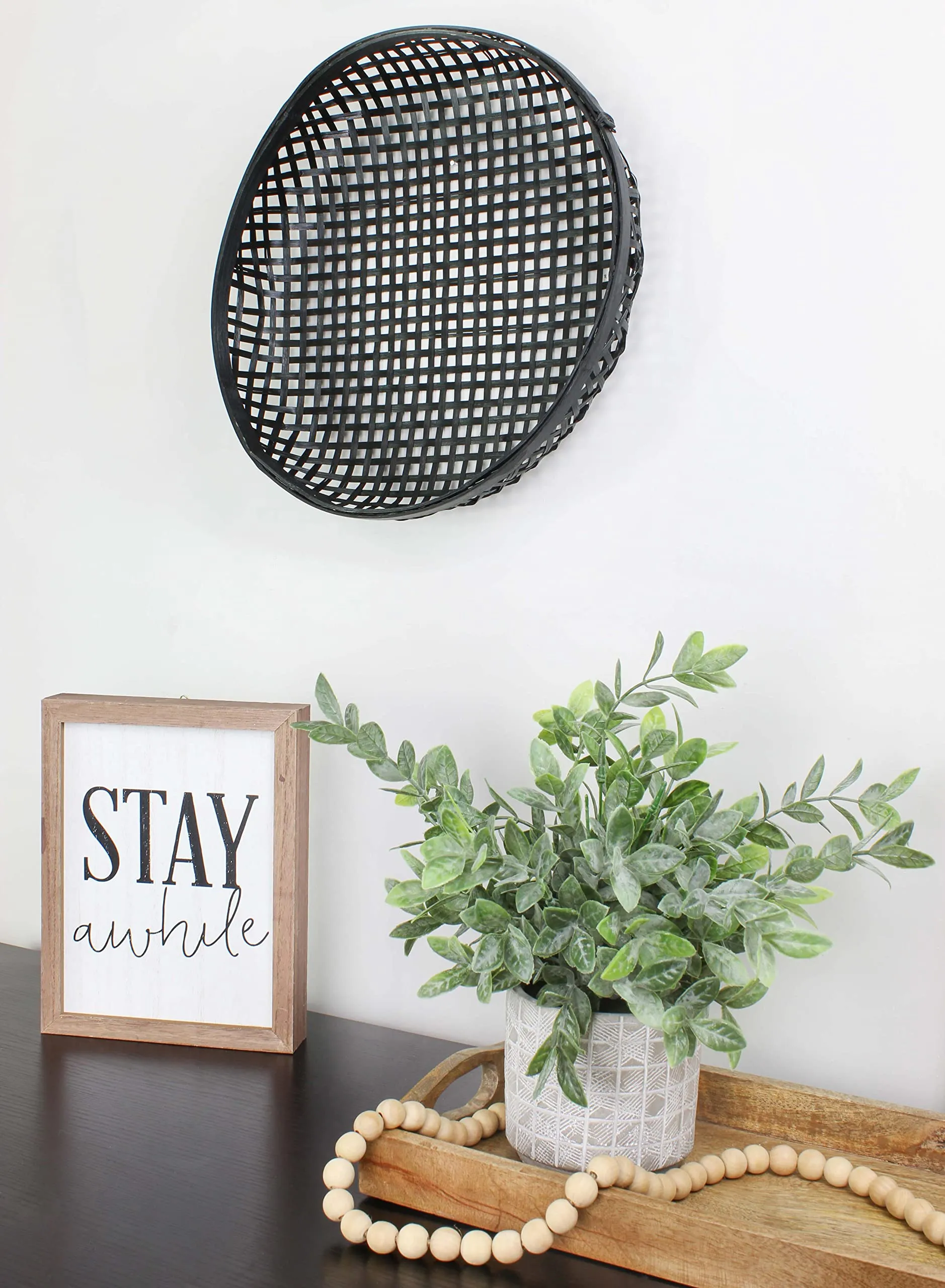 Black Boho Wall Baskets (Case of 6)