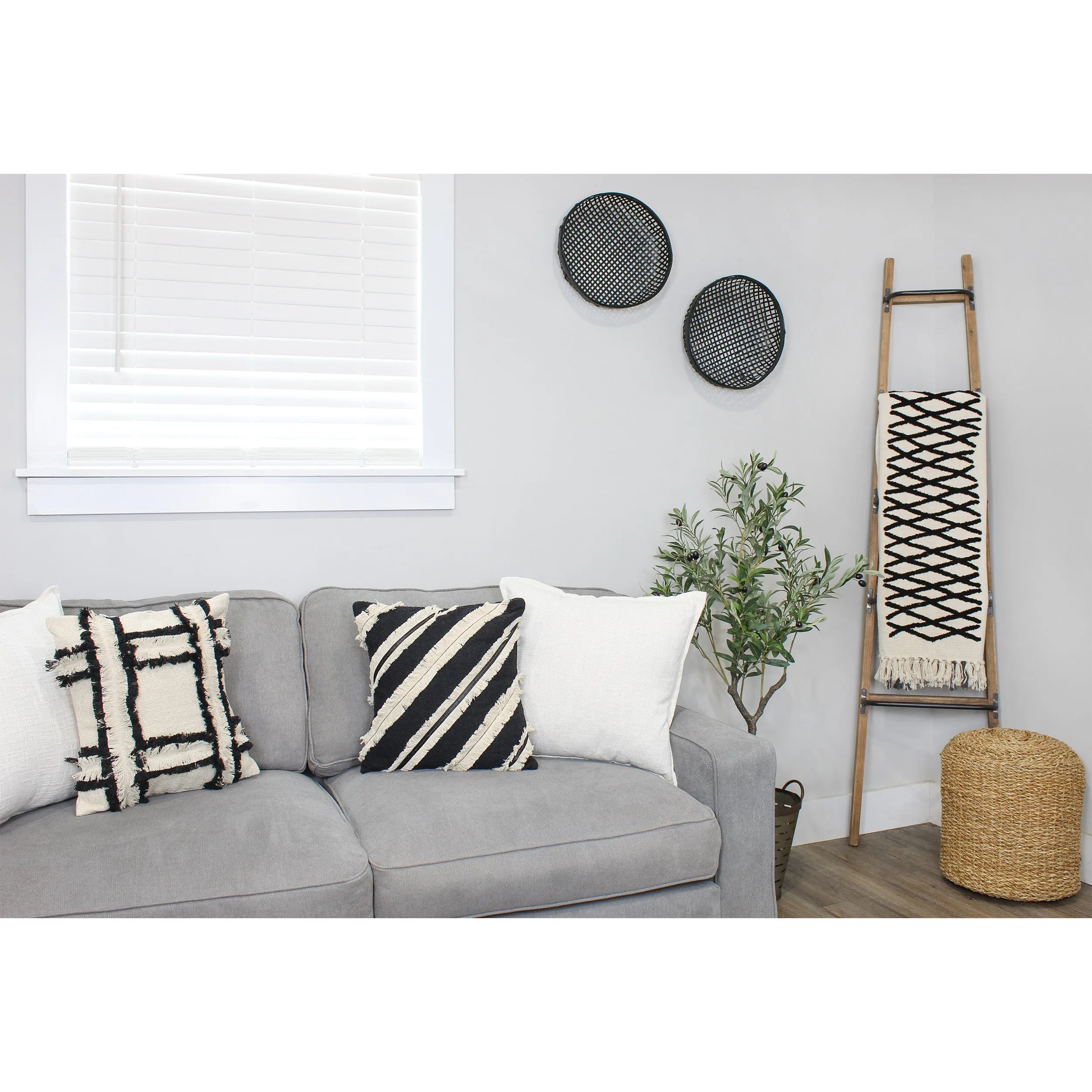 Black Boho Wall Baskets (Case of 6)